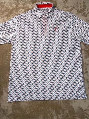 Men's Short-Sleeve Polo with fun martini glass Print